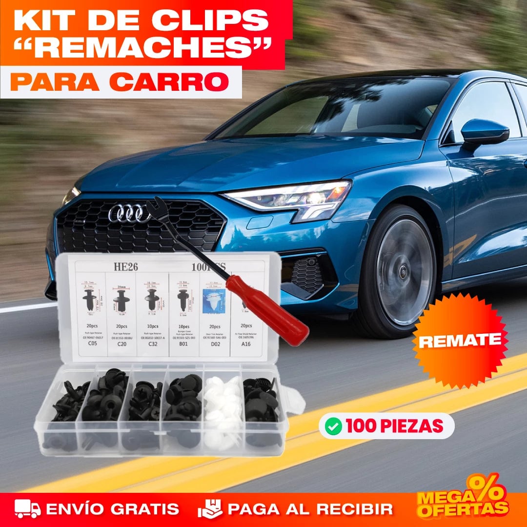 Kit de 100 clips para carro