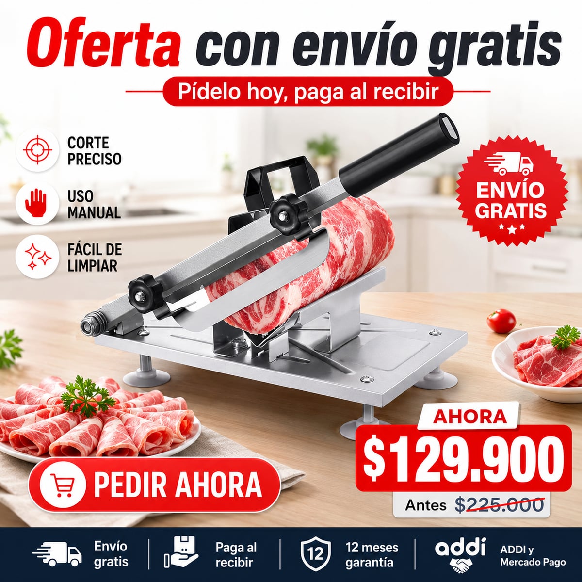 Rebanadora de carne y jamones - oferta con envío gratis