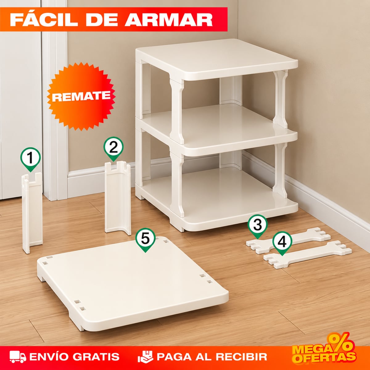 Zapatero organizado con varios pares