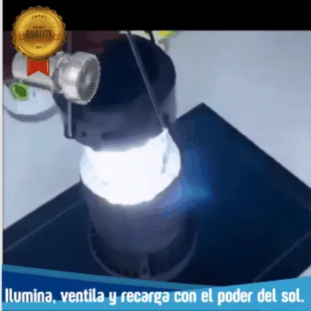 Lampara Solar Led + ventilador + cargador