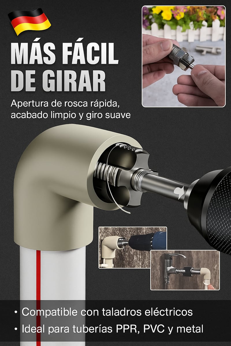 Kit roscador PVC en medidas media y tres cuartos
