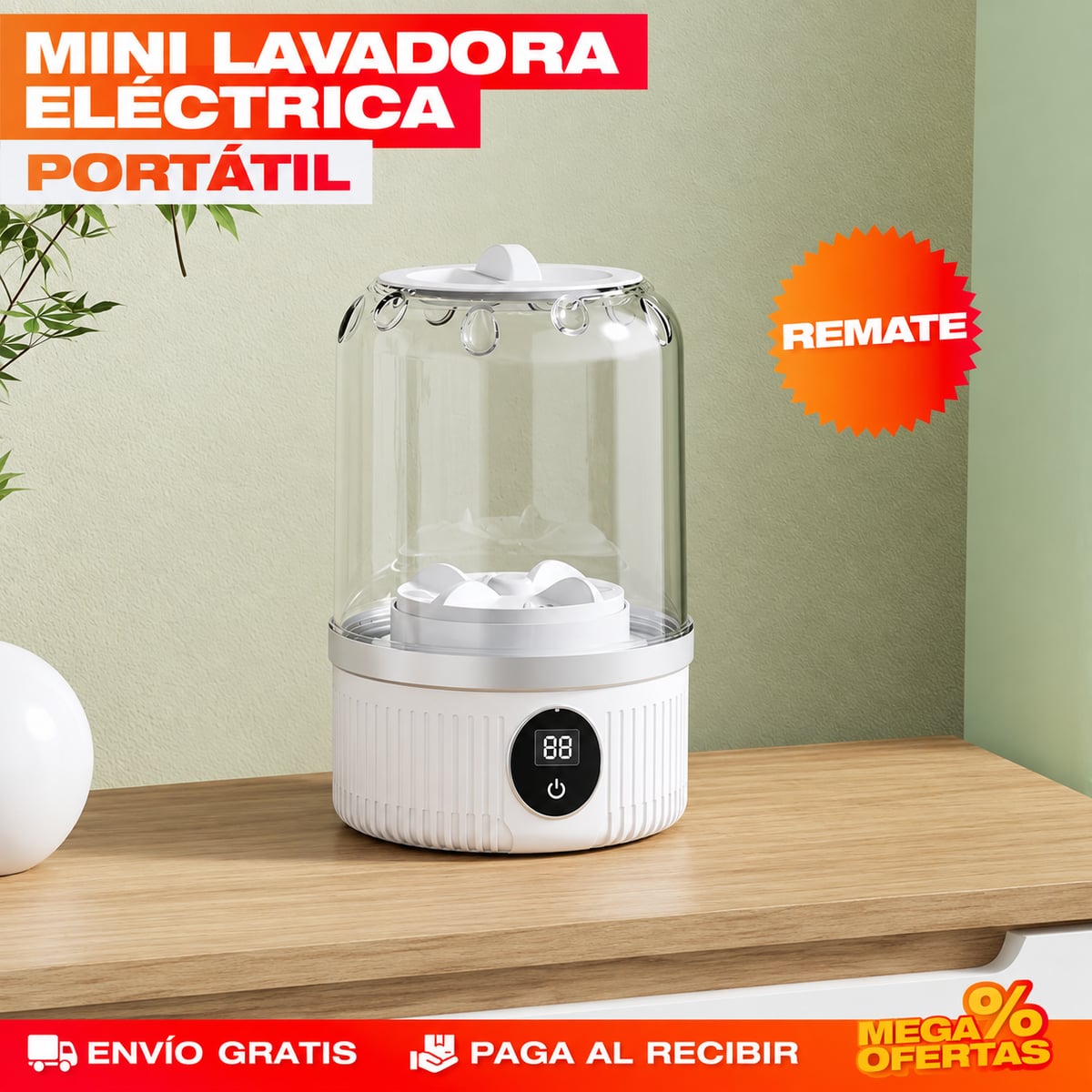 Mini lavadora eléctrica portátil