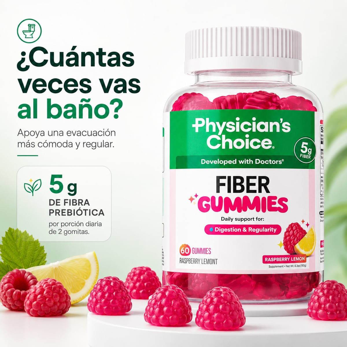 Fiber Gummies, gomitas de fibra prebiótica