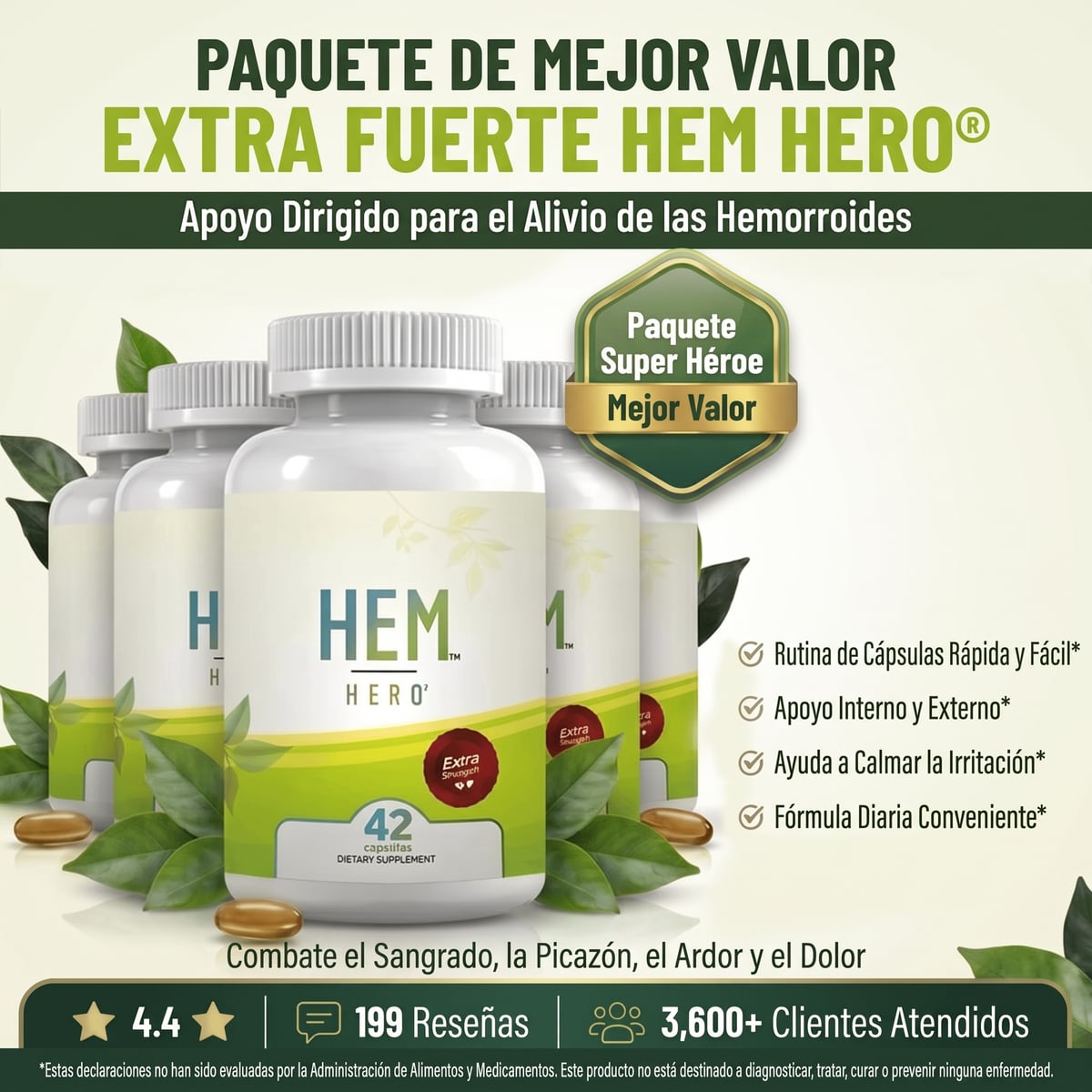 Hem Hero™ Apoyo natural para las hemorroides