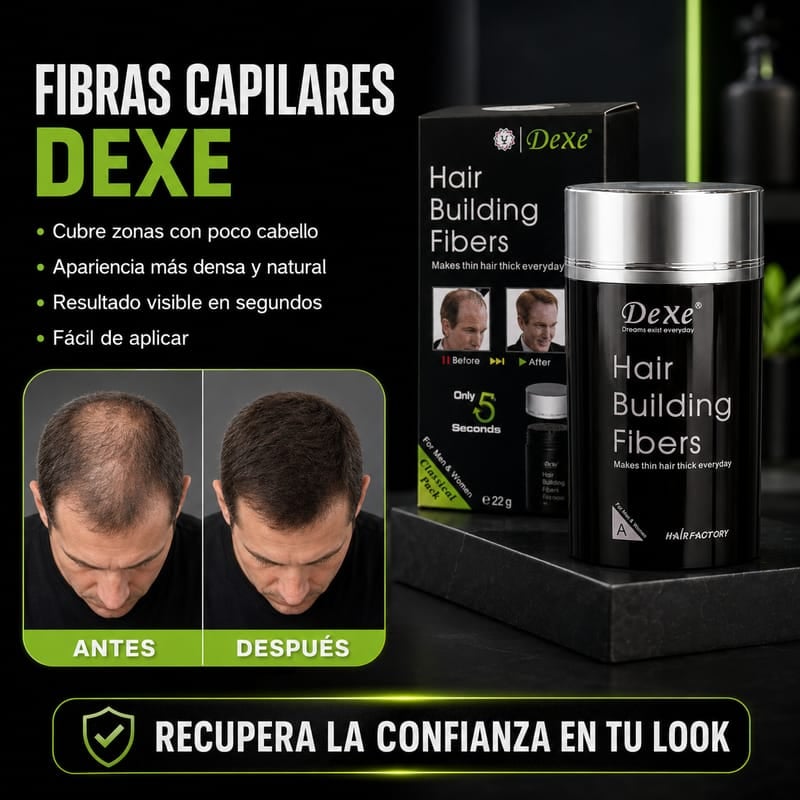🔥 ¡LUCE UN CABELLO MÁS ABUNDANTE EN SEGUNDOS! CON FIBRAS CAPILARES DEXE