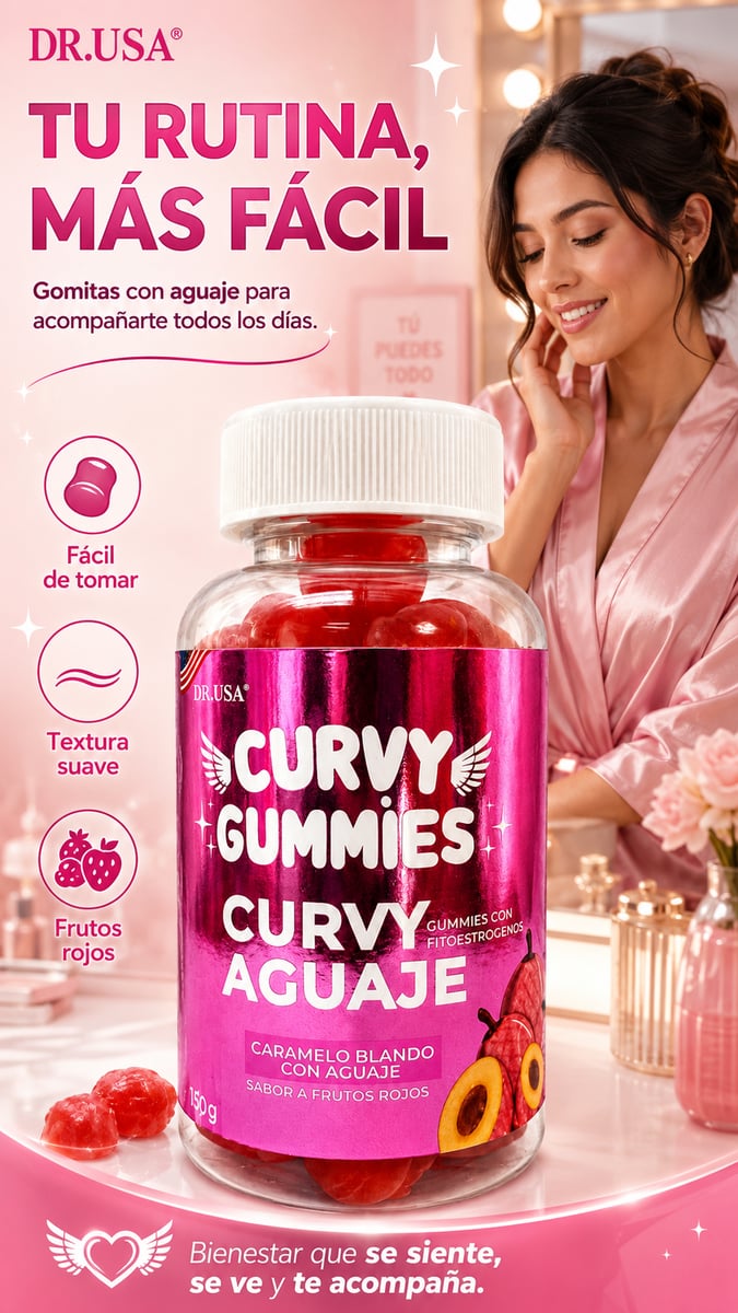 Curvy Gummies Aguaje · Tu rutina, más fácil