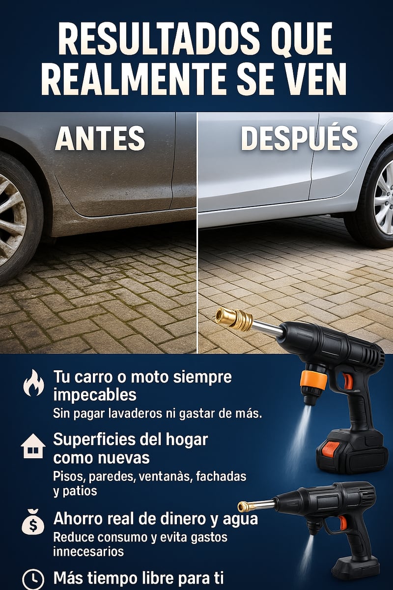 Antes y después de la limpieza con hidrolavadora