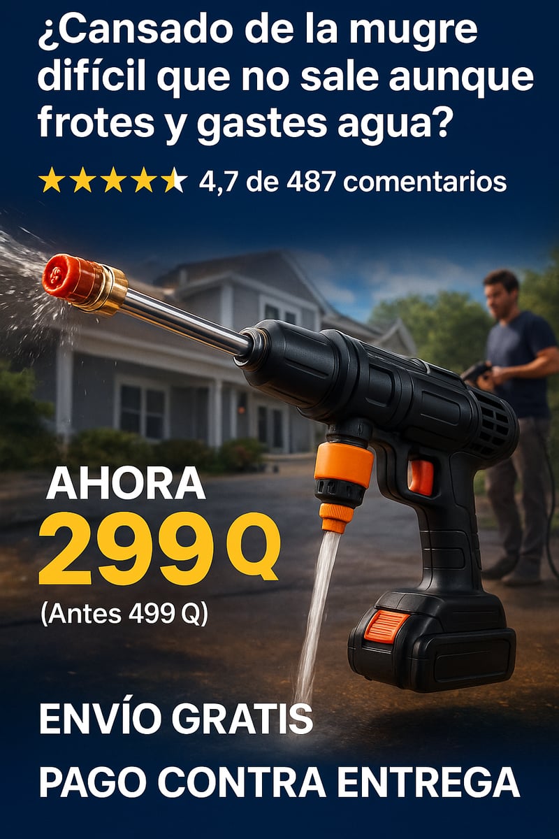 Hidrolavadora a presión limpiando vehículo