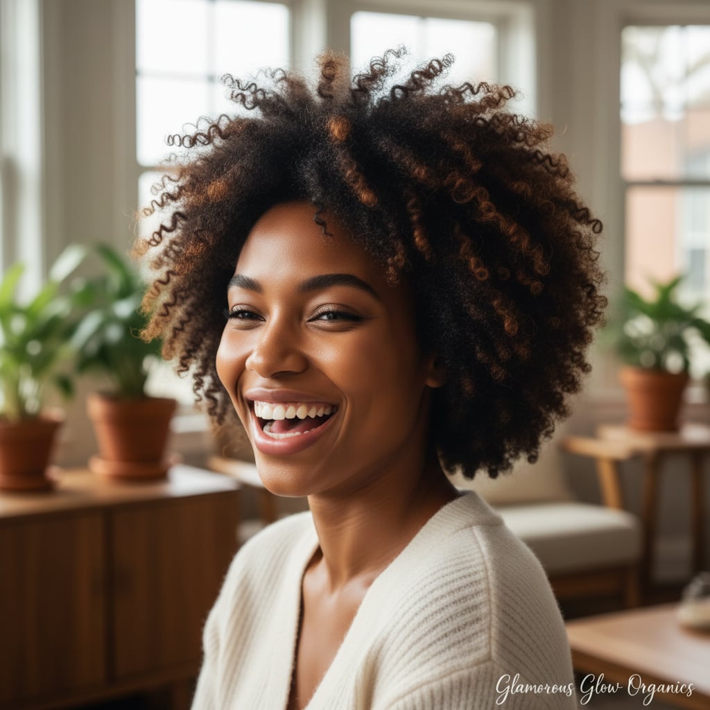Mujer afroamericana con cabello natural
