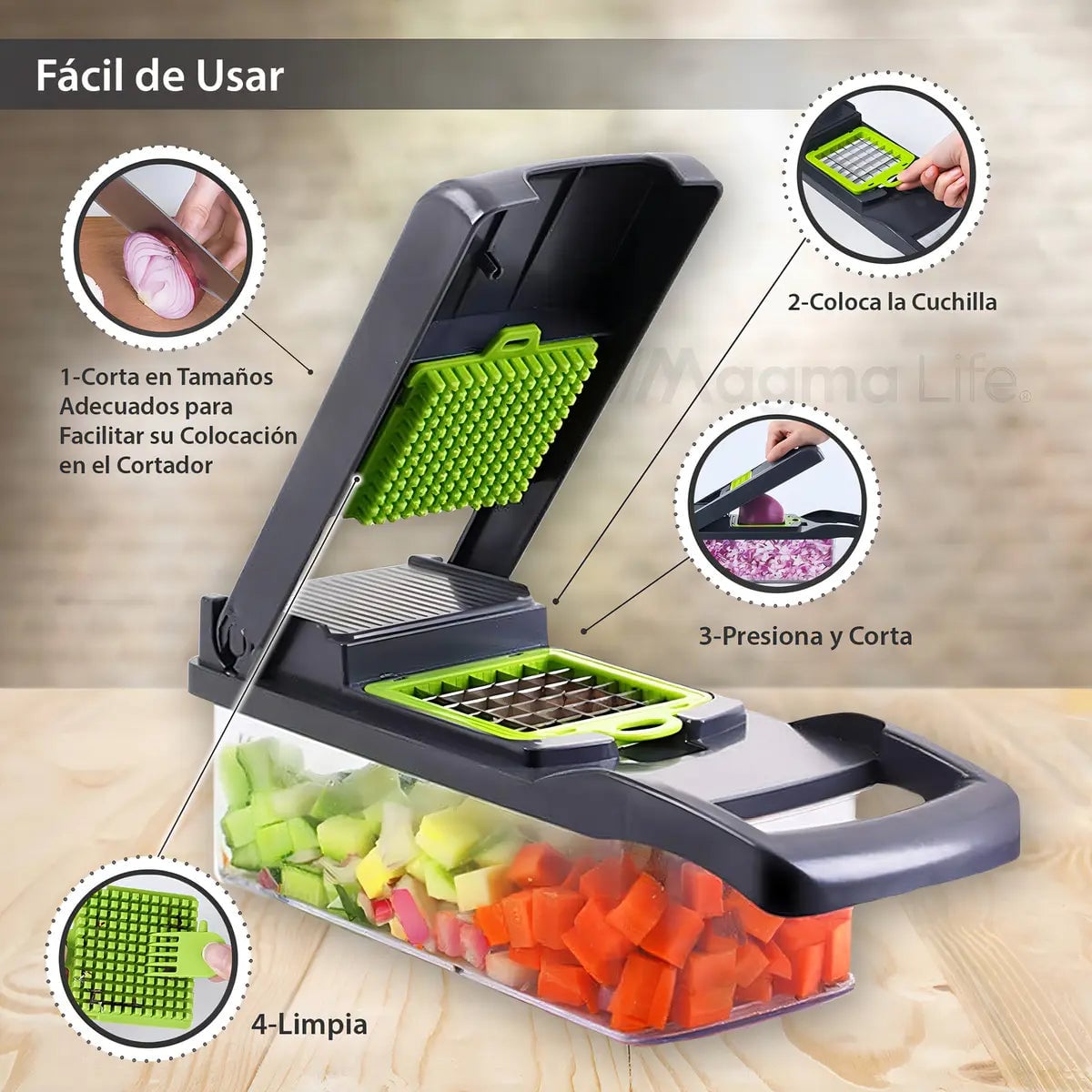 MultiCut en uso cortando verduras