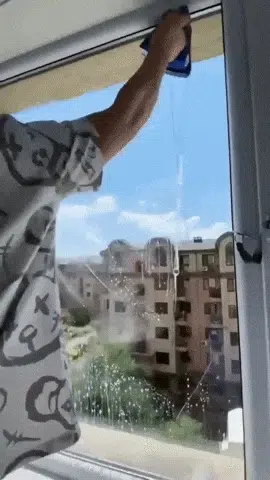 Limpia Vidrio Magnético + Limpiador de ranura de Ventanas