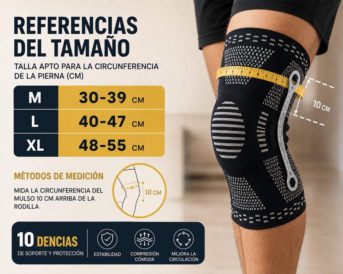 Guía de tallas y cómo medir la rodilla