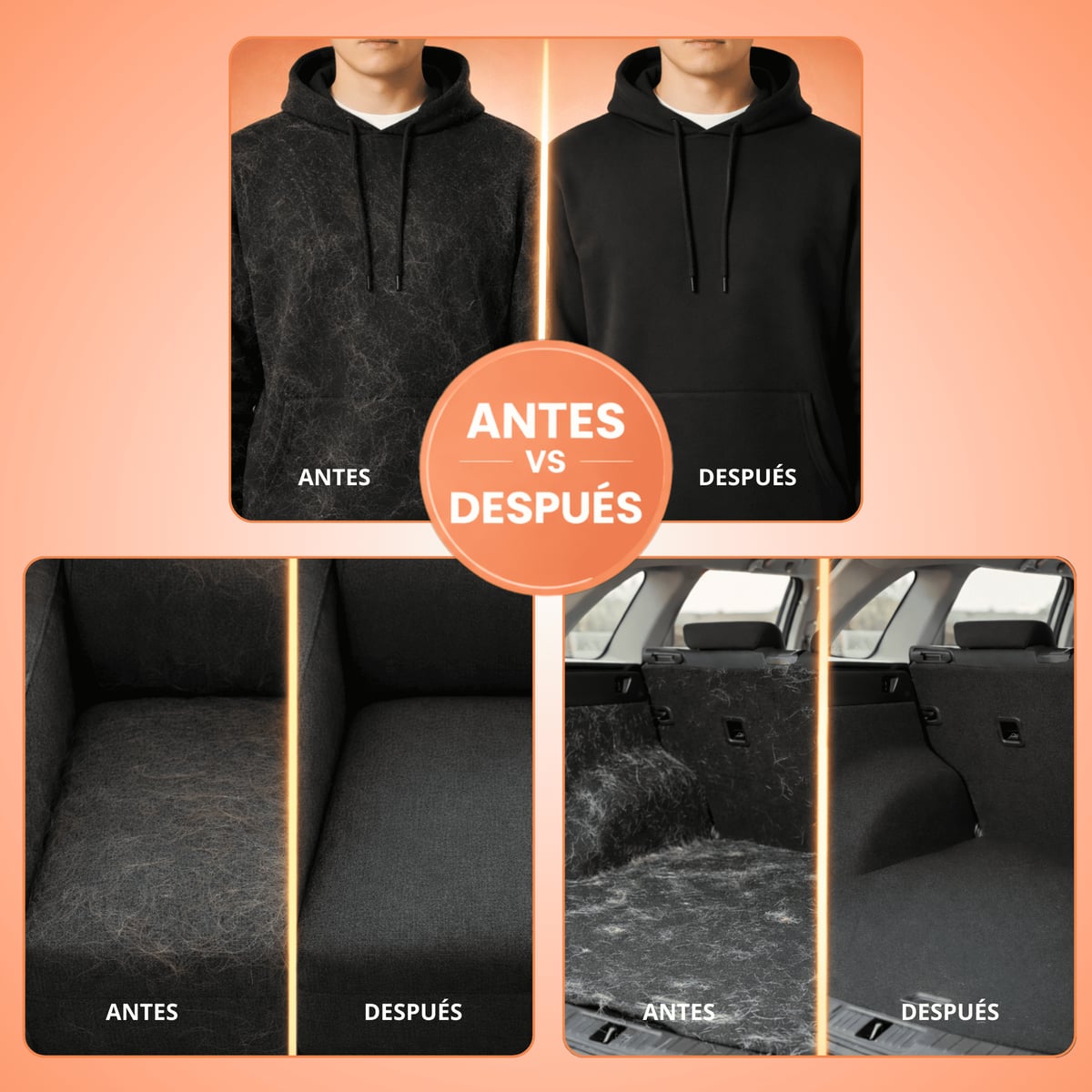 Antes vs Después - Manopla Quitapelos