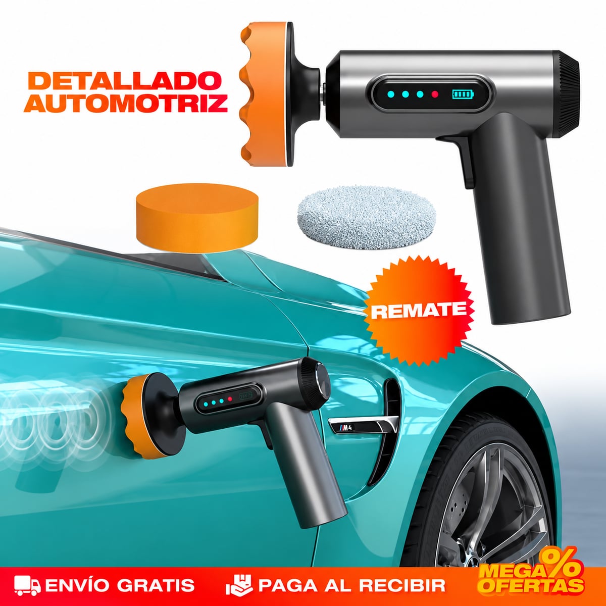 Detallado automotriz con polichadora