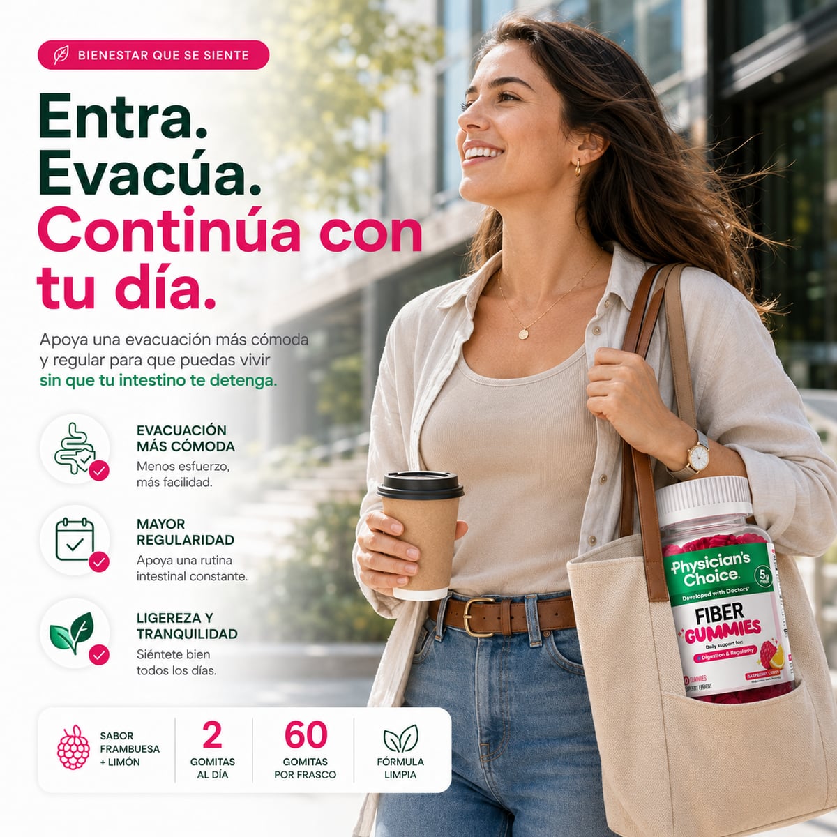 Persona disfrutando su día con una digestión más ligera