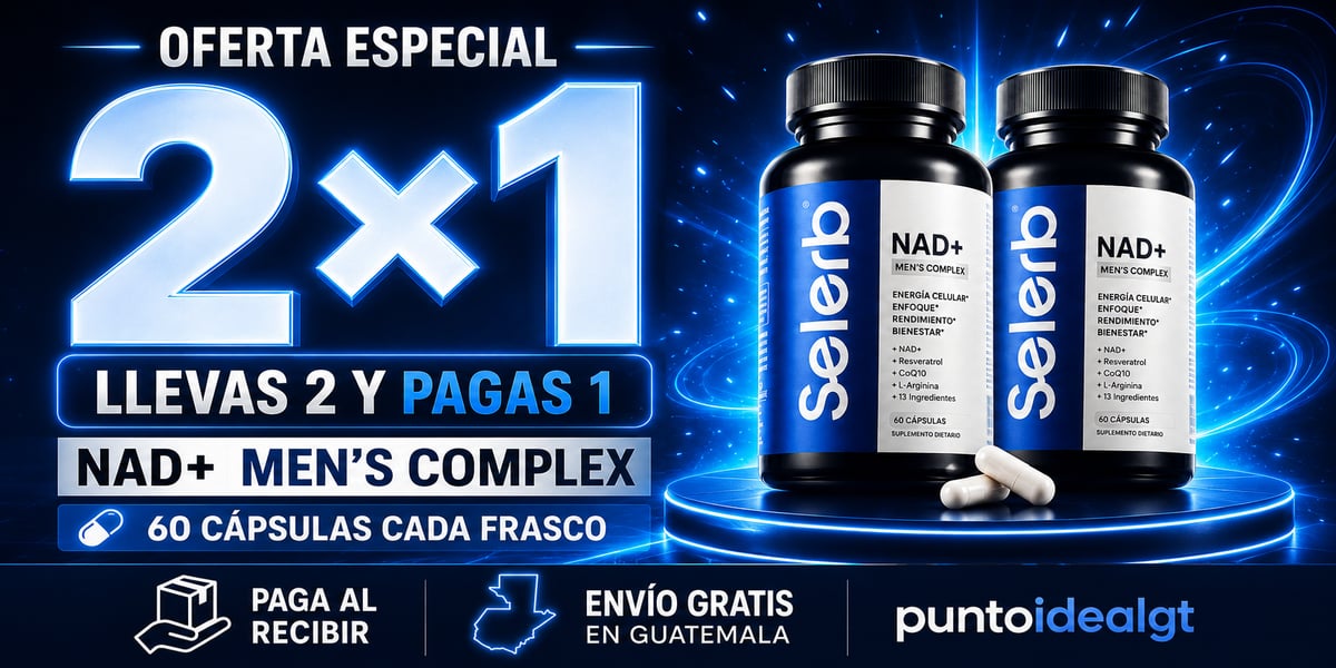 SELERB NAD+MEN'S 1000mg - Energía Real y Vitalidad Masculina Todos los Días 🔥 Lleva 2 frascos por el Pago de 1