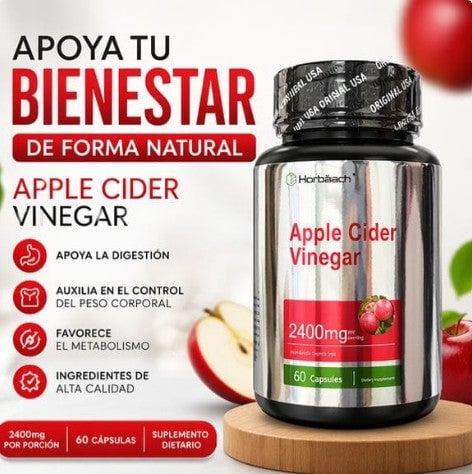 Vinagre de Manzana Cápsulas Diarias - Paga al Recibir + Envío Gratis 🚗🏠