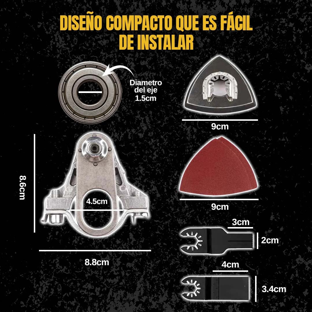 GRINDFIT™ - KIT ADAPTADOR PARA AMOLADORA: CORTA, LIJA Y PULE + ENVÍO GRATIS📦