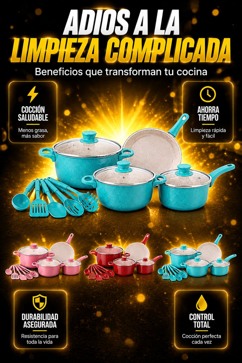 ✨ Set de Cocina 13 Piezas Premium – Cocina Completa con Ollas, Sartén y Utensilios