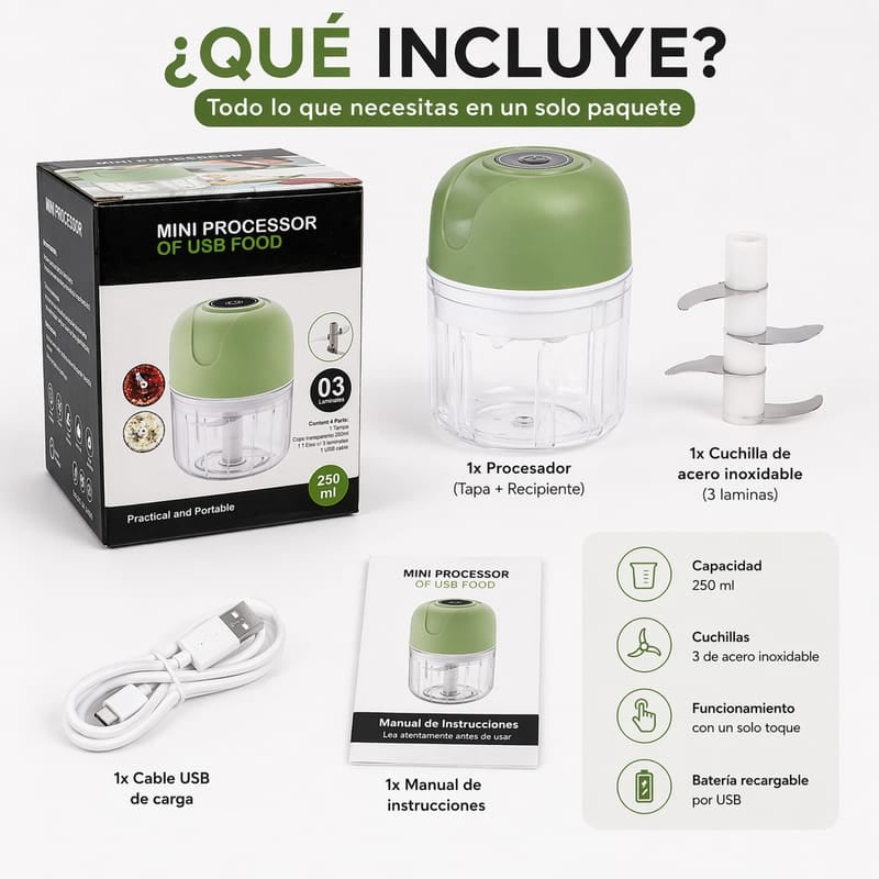 Mini Picadora USB + Envío Gratis