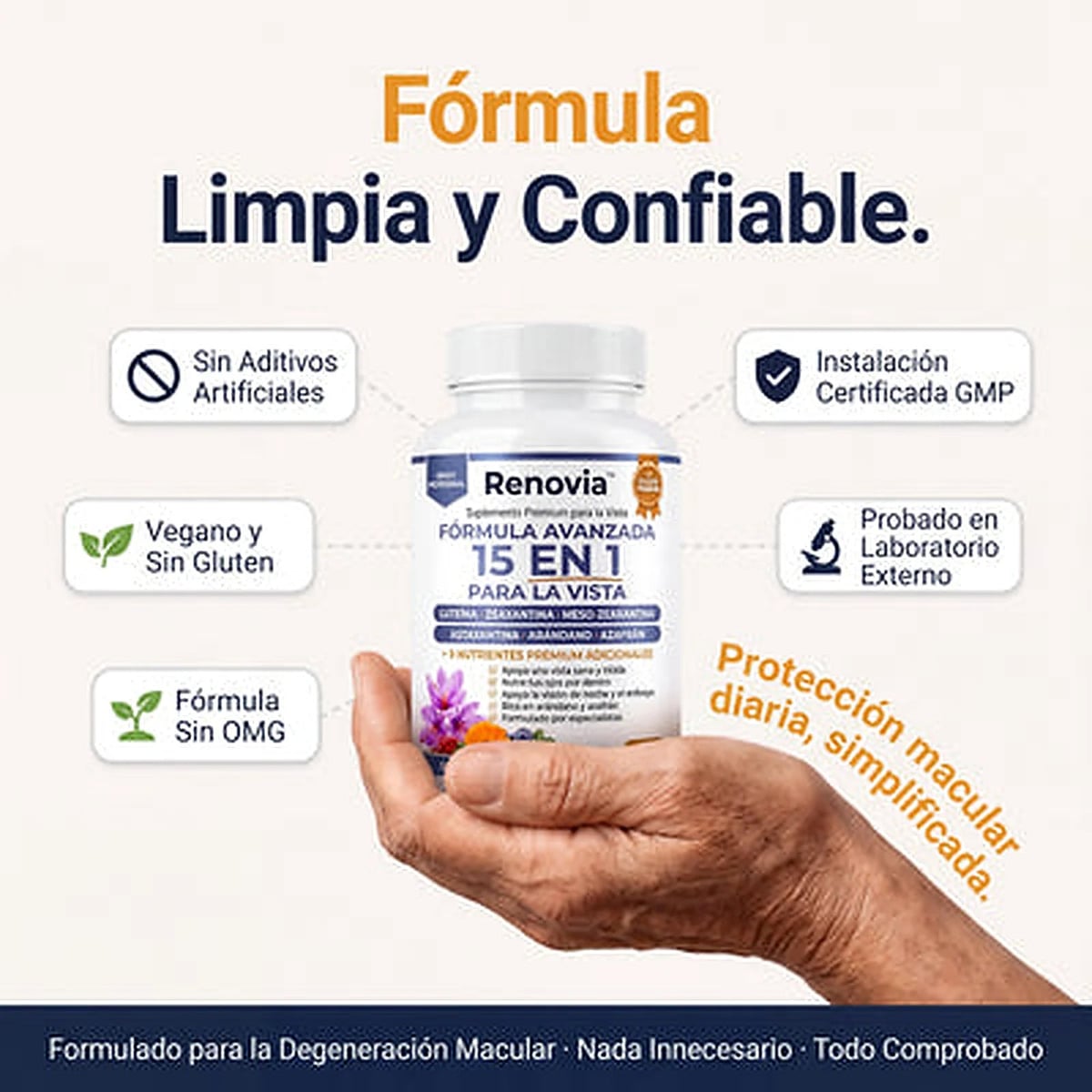 Renovia 15 en 1 | 60 Cápsulas | Recuperá la Nitidez que Perdiste con Los Años