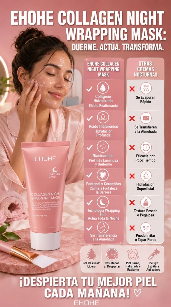 Mascarilla nocturna de colágeno
