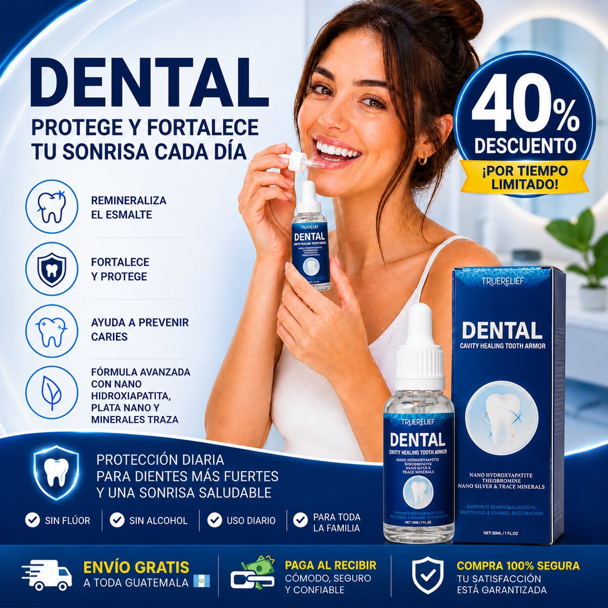 🦷 40% OFF DENTAL | ¡Repara y Fortalece Tu Sonrisa Desde la Primera Aplicación!