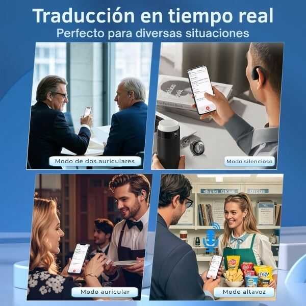 TalkMaster® Auriculares Traductor de +140 Idiomas licencia QR Original