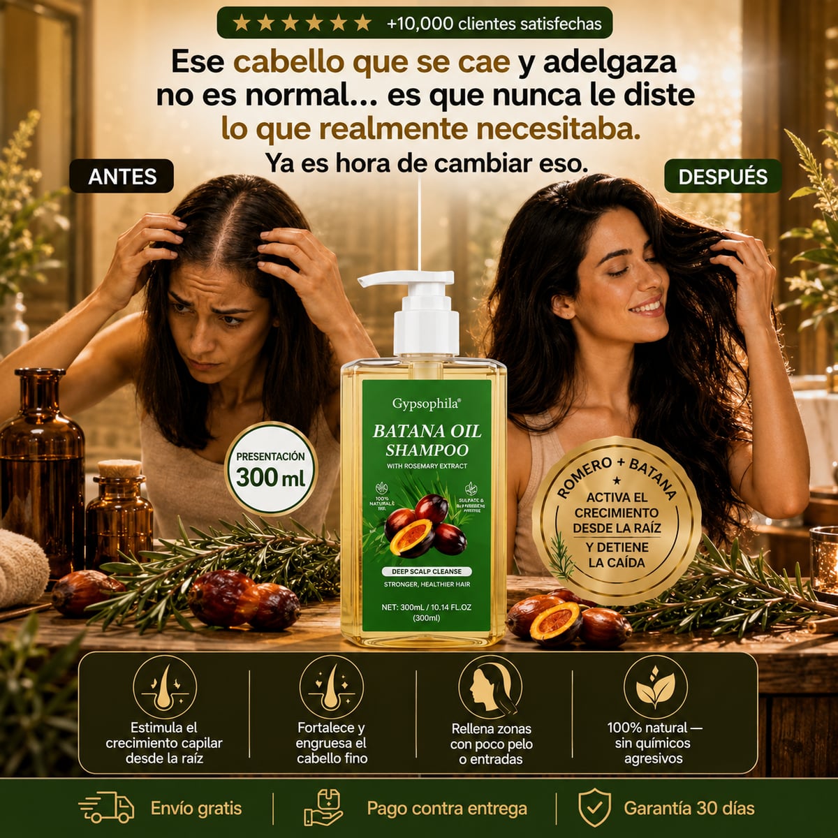 Shampoo Batana Oil 🌿Tu pelo más fuerte, más brillante y con menos caída