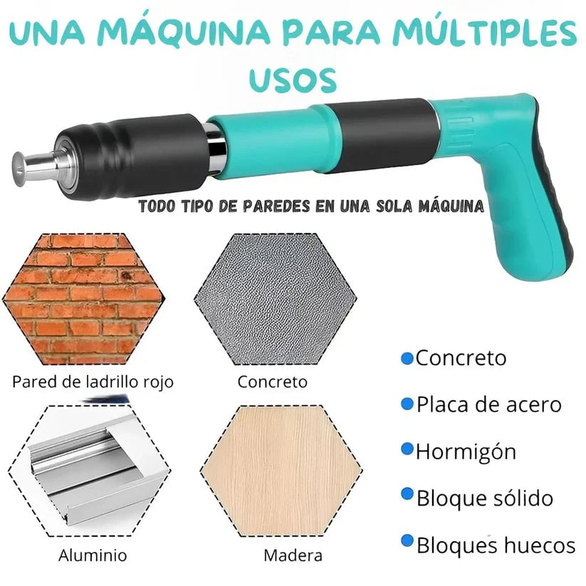REMACHADORA NEUMÁTICA PRO® + KIT DE REGALO: LENTES, GUANTES Y REMACHAS GRATIS 🎁