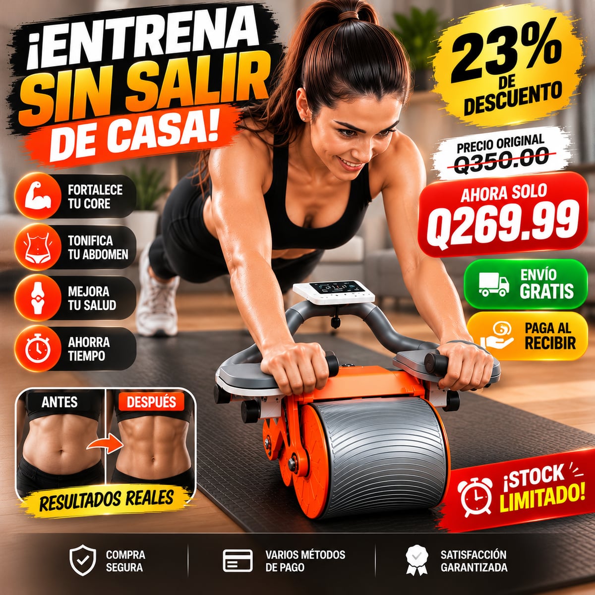 Rodillo Abdominal. Ejercicios en Casa