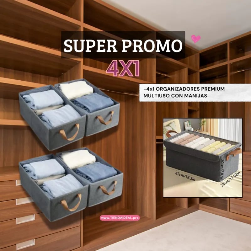 Organizador de Ropa Plegable | Pack 4 Unidades