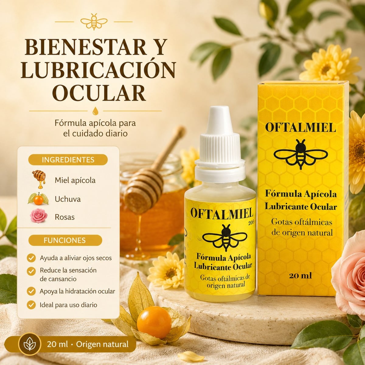 🐝 Oftalmiel — Alivio Natural para tus Ojos