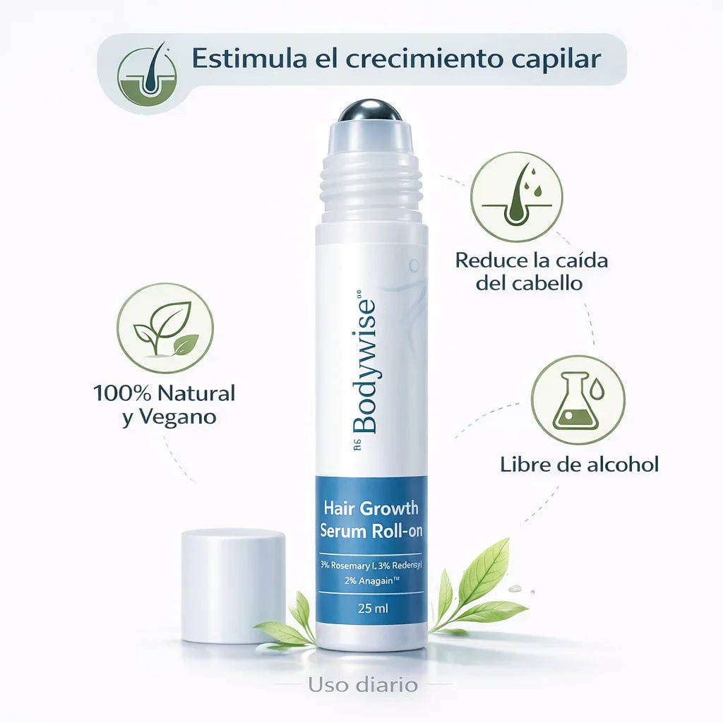 BODYWISE™: Roll On Capilar de Triple Acción que Reactiva Folículos y Fortalece el Crecimiento del Cabello