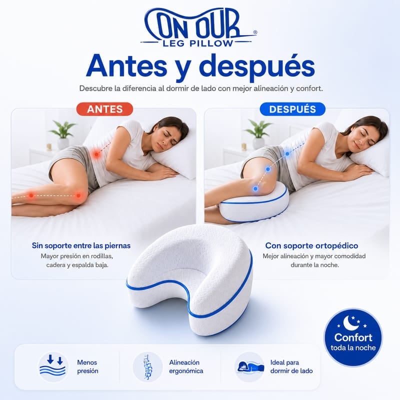 Almohada de Alineación ortopédica para piernas | Alivia el dolor del Nervio Ciático desde la Primera Noche + ENVIO GRATIS