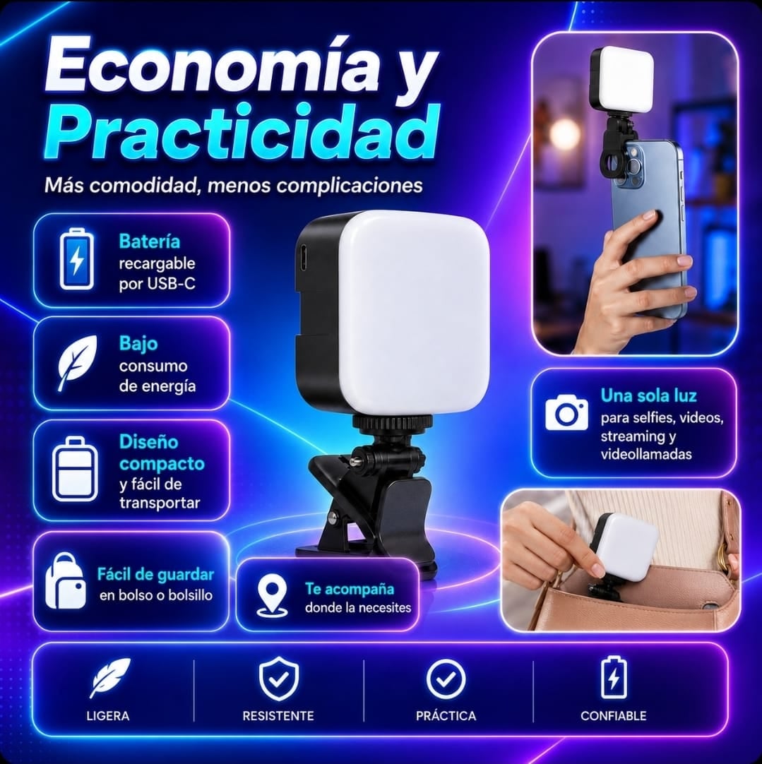 Mini Panel de luz LED para Celular