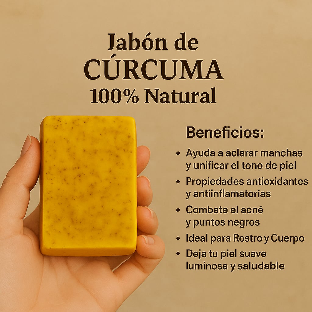 Jabón de Cúrcuma + Ácido Kójico – PROMO 2x1 ✨ Eliminador de Manchas y Acné - 100% ORIGINAL + ENVIO GRATIS 🎁