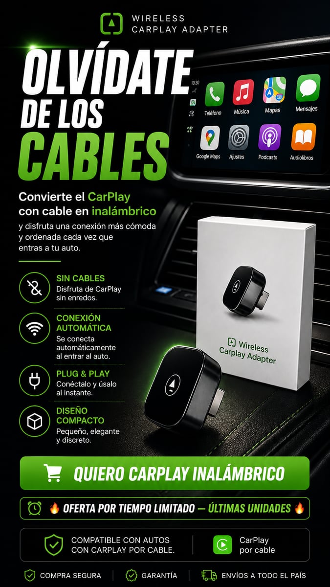 Adaptador 4 en 1 CarPlay, Android Auto, AirPlay y Android Mirror