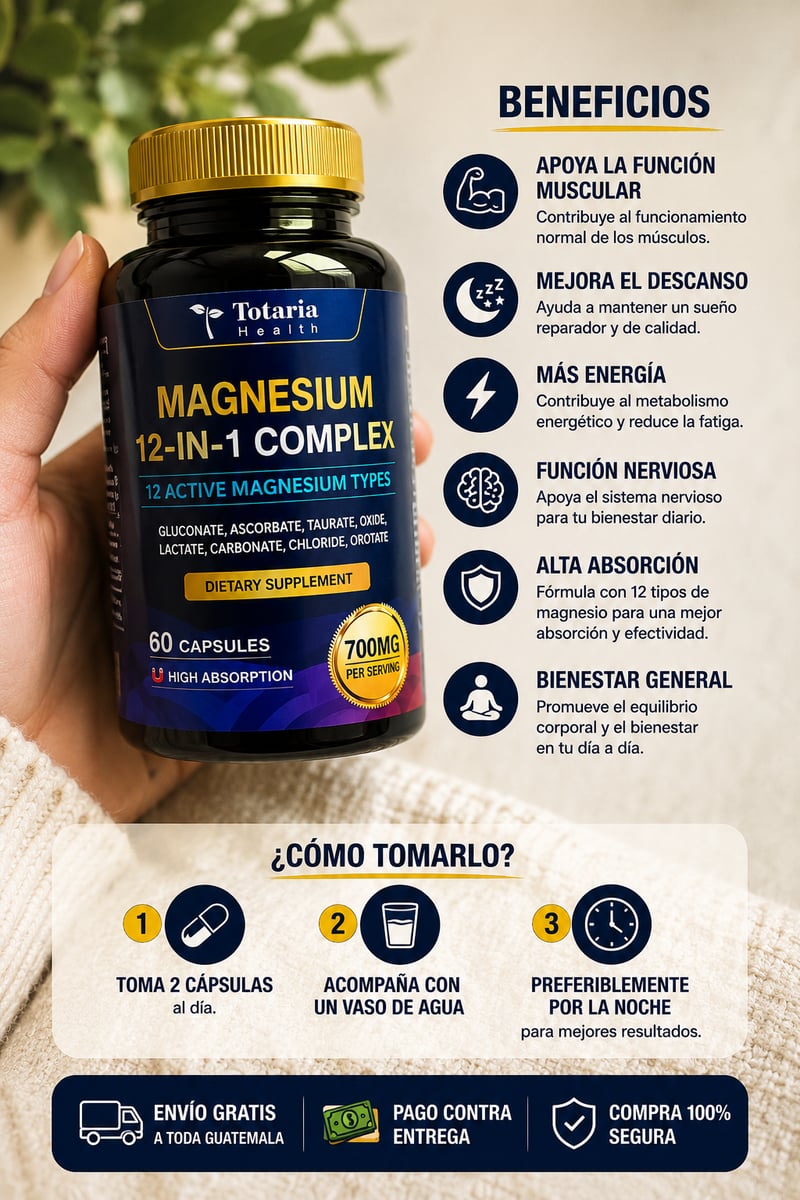 MAGNESIUM 12 EN 1 COMPLEX: La Única Fórmula con 12 Formas de Magnesio