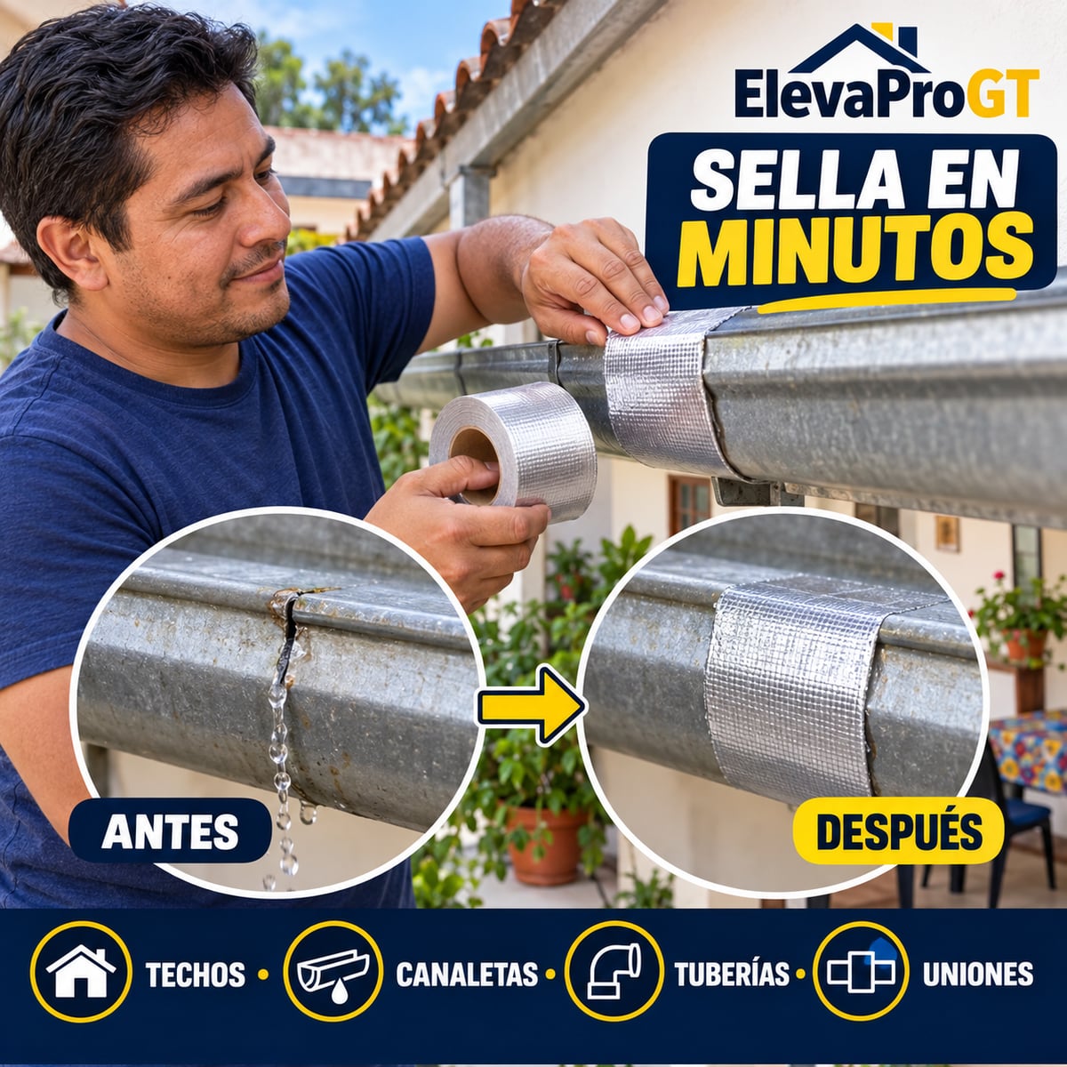 CINTA IMPERMEABLE DE ALUMINIO 2×1