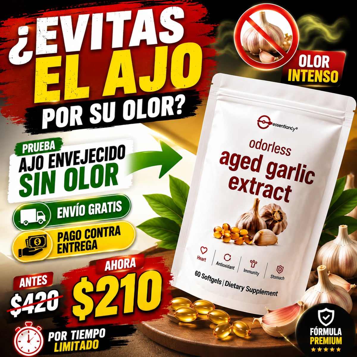 🌿 Ajo Envejecido: bienestar natural para cada día — ¡Envío GRATIS! 🚚✨