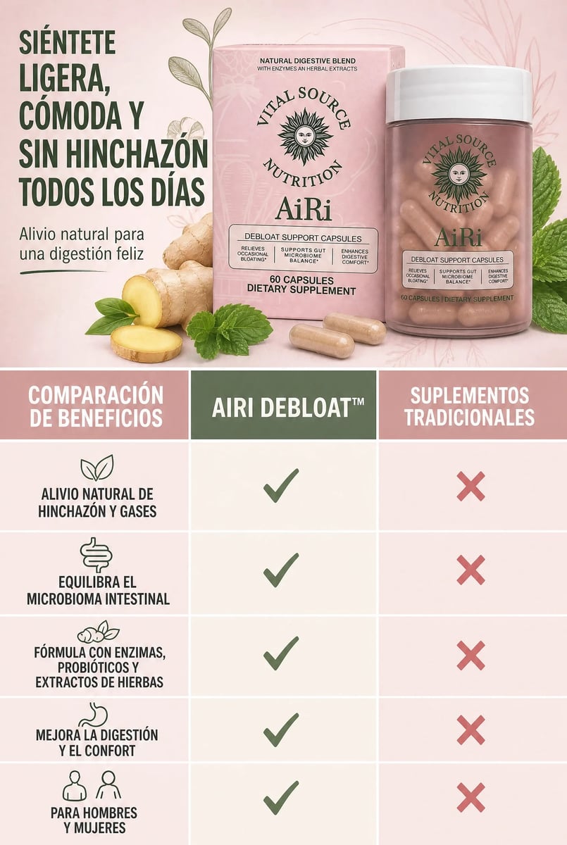 AiRi Debloat™ | Enzimas + Probióticos para una Digestión Ligera y Sin Inflamación