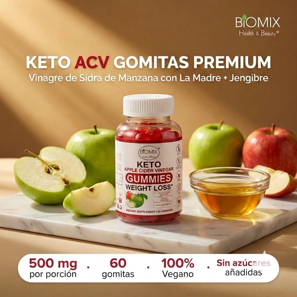 Gomitas Keto Adelgazantes Detox de Vinagre de Sidra de Manzana con la Madre Sin gluten + ENVIO GRATIS