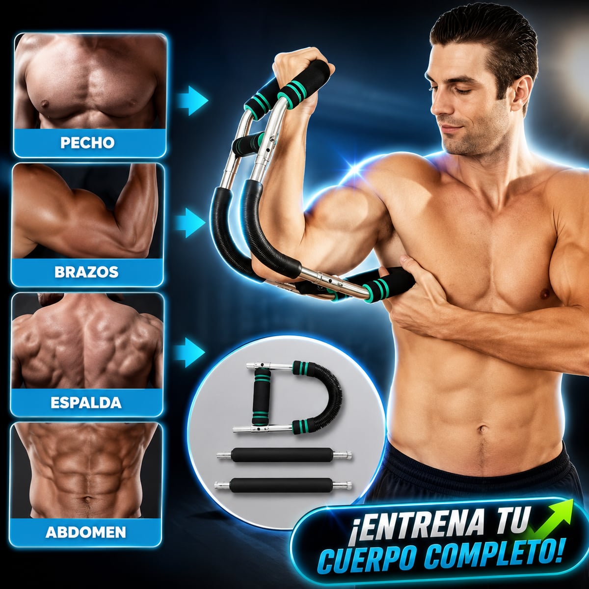 Ejercitador Multifuncional - Fortalece Tren Superior Brazos y Pecho