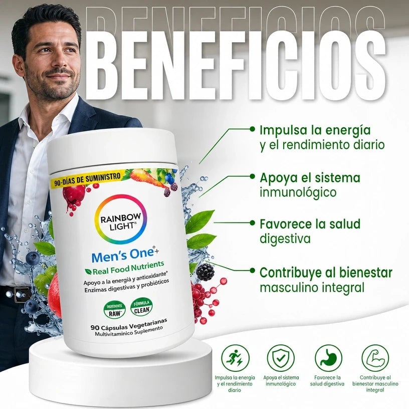 Multivitamínico Rainbow Light® Recupera Energía, Inmunidad y Salud Digestiva - Empieza a cuidarte hoy.