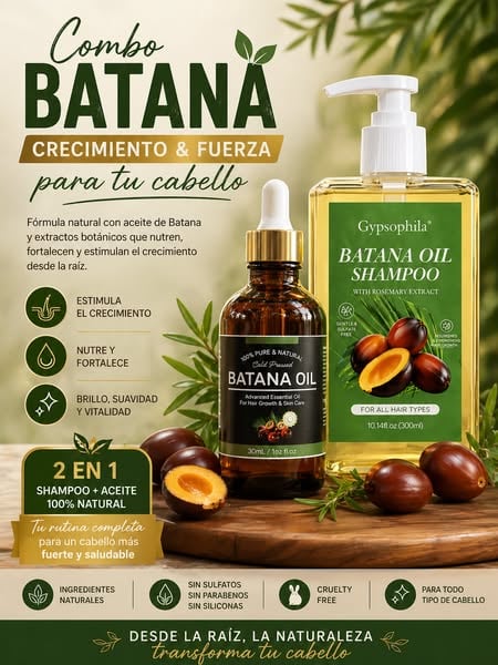 COMBO SHAMPOO Y ACEITE PURO DE BATANA // ENVIO GRATIS