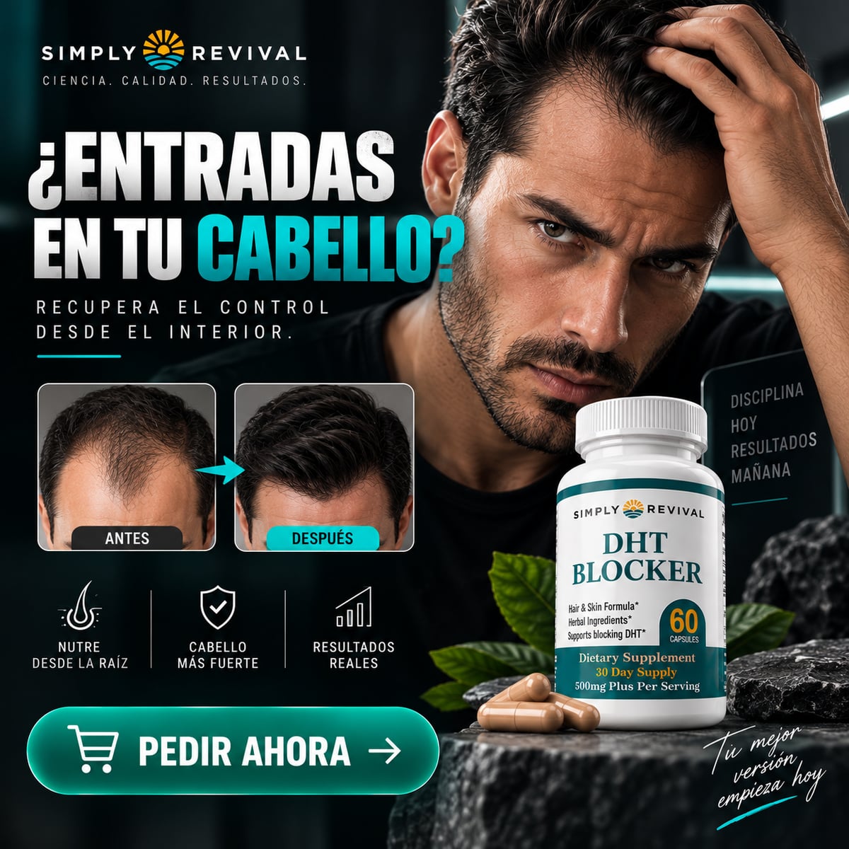 (55% DESCUENTO) DHT-BLOCKER 🌀 | ¡Adiós a la caida de cabello! ⏰