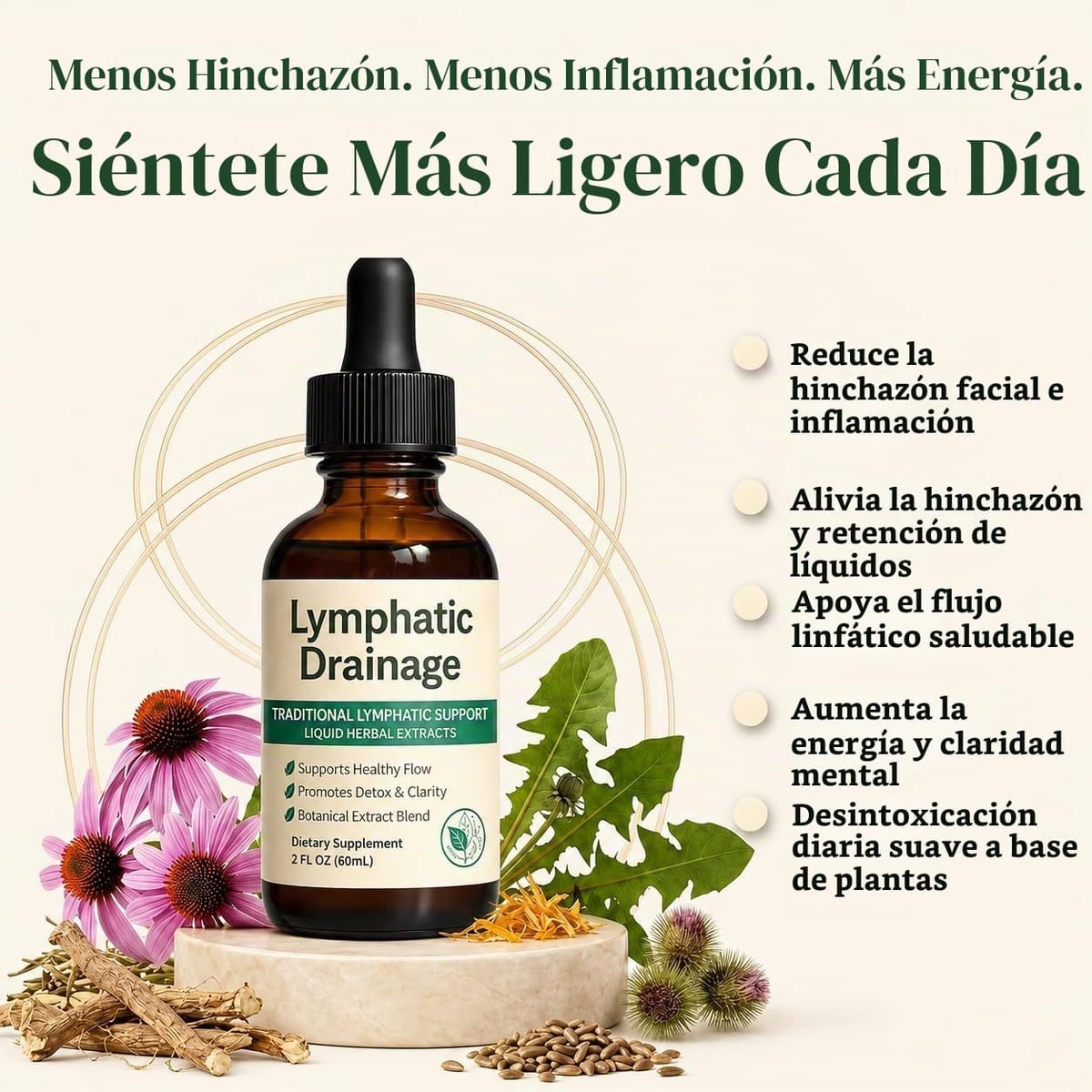 LYMPATHIC DRAINAGE - Gotas de drenaje linfático diseñadas para soporte circulatorio tradicional y desintoxicación + ENVIO GRATIS