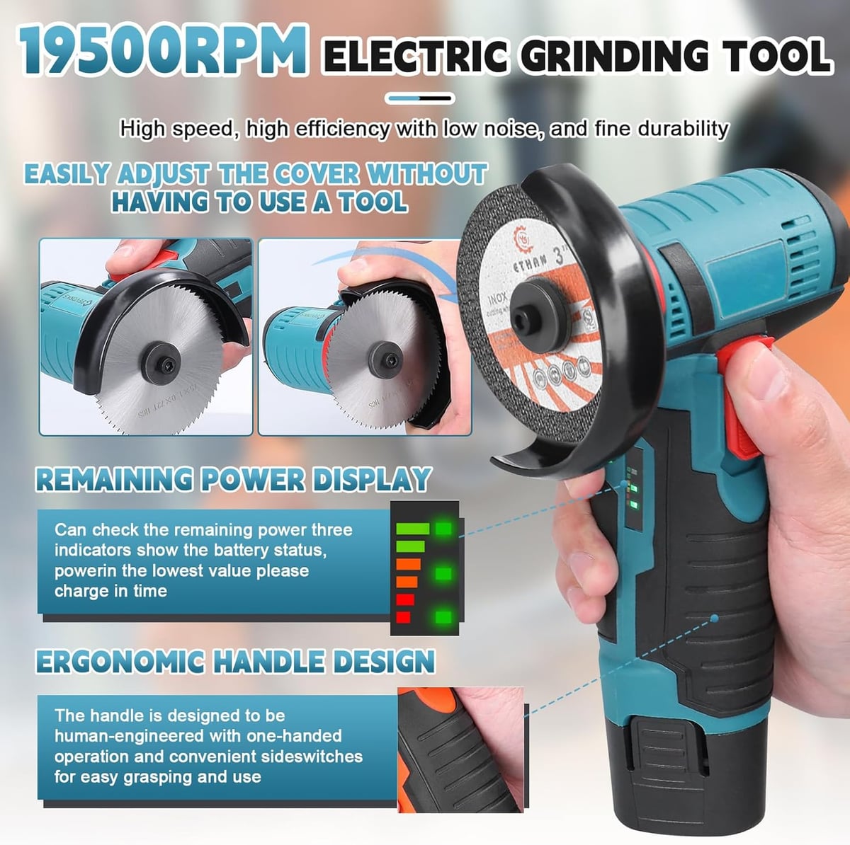 Mini Amoladora PowerCut Compacta 12V Portátil