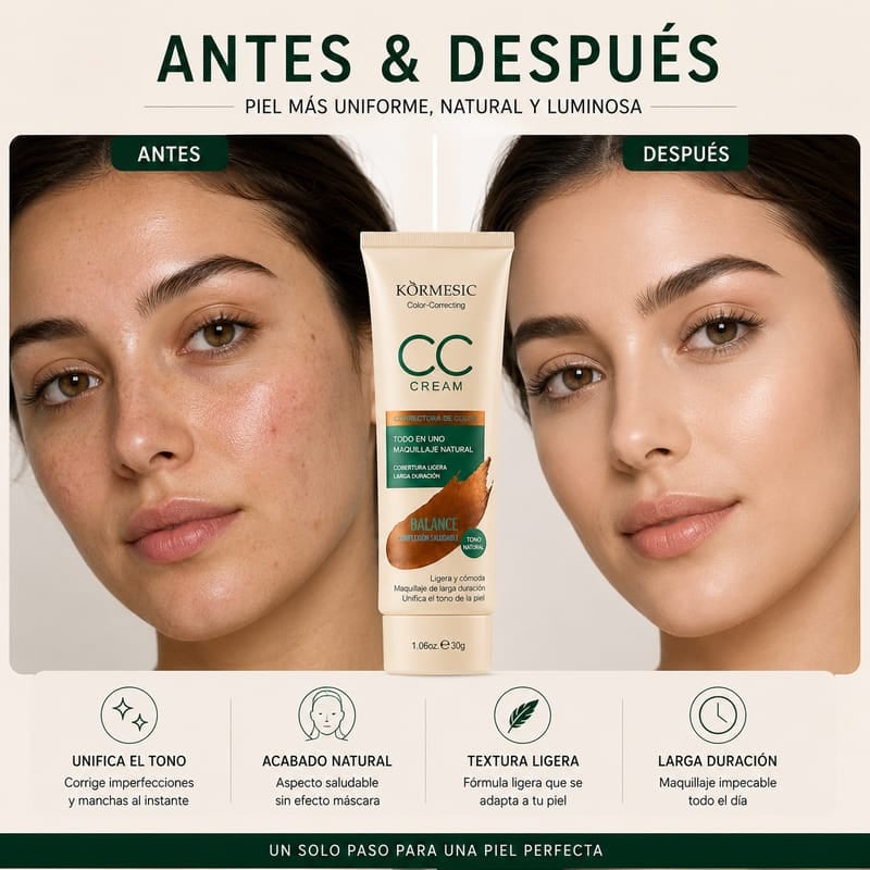 BASE DE MAQUILLAJE- CC CREAM COBERTURA AL 90%